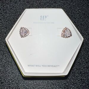 One pair of rose gold plated Diamond cz Ring bomb party studs on wrong card